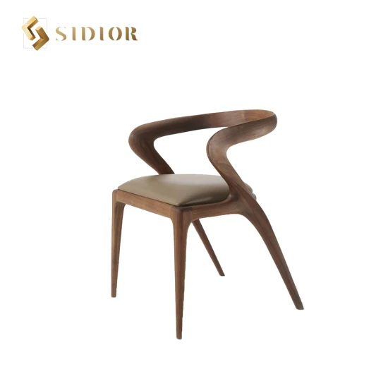 홈 호텔 빌라 레스토랑 파티 다이닝 의자 SD55에 대한 PU 가죽과 단단한 나무로 만든 팔걸이가 있는 Sidior 현대적인 하이 폼 의자